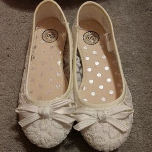 Girls white flats